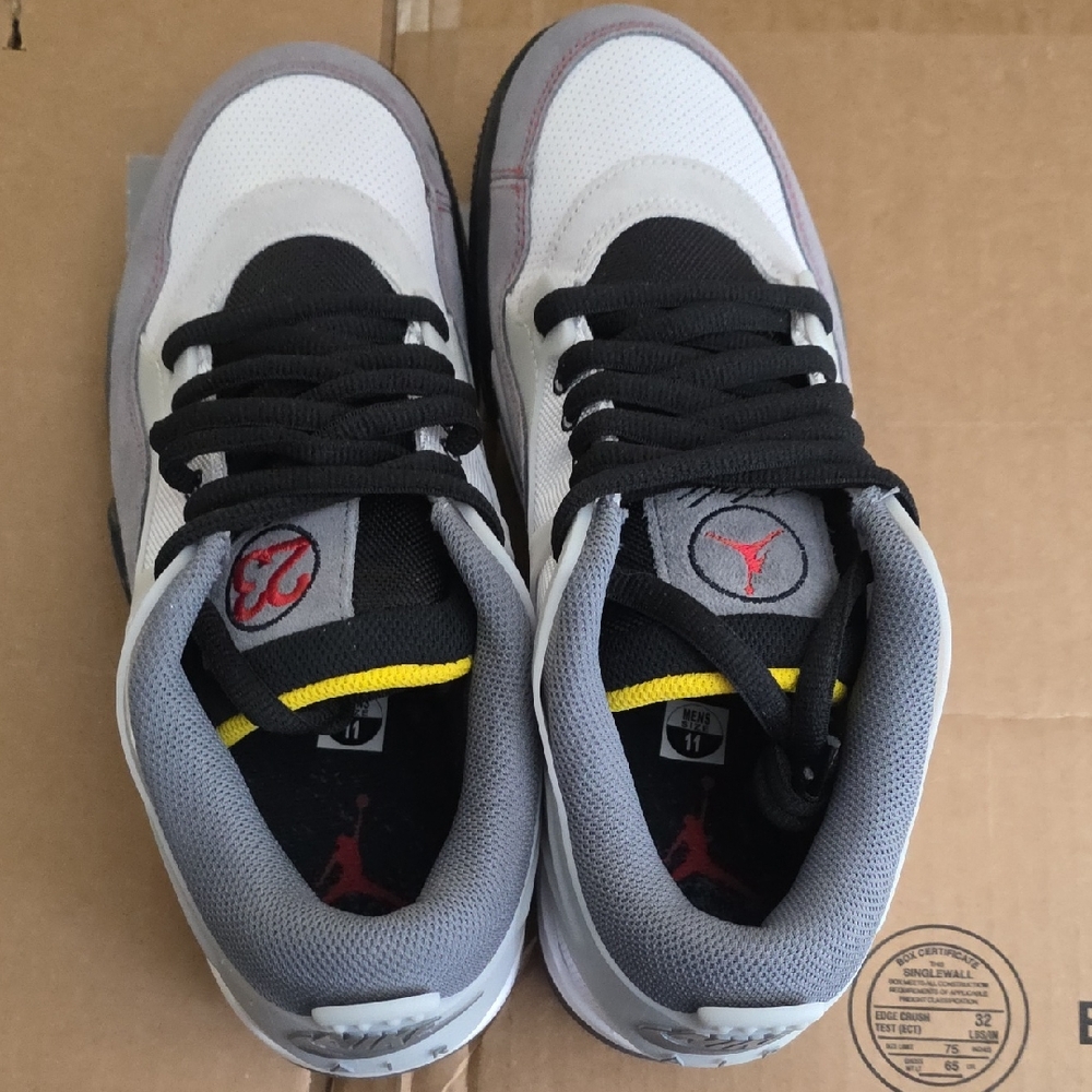 Nike Air Jordan 4 Low-Top Sneakers in White, Gray, Black & Red Size 11 NEW!